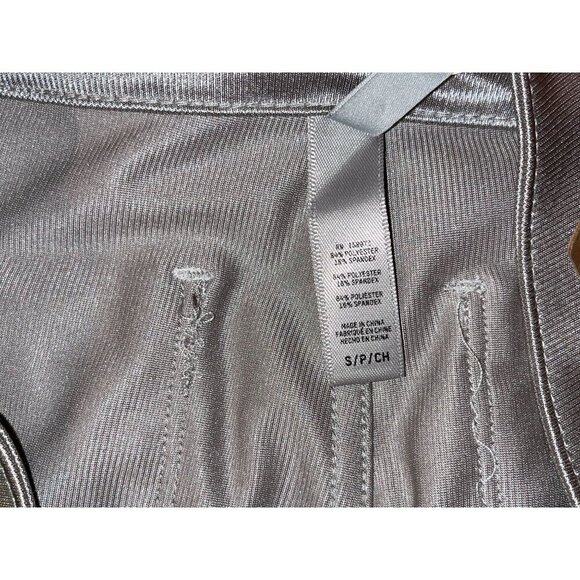 NWT SKIMS Disco Pants Silver Shimmer Skinny Women's Size S - Picture 7 of 11